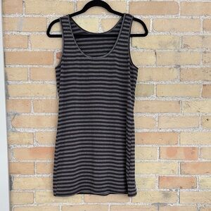 Metalicus Brown and Gray Striped Tunic Tank